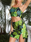 Tropical Print Cami Top & Side Slit Skirt
