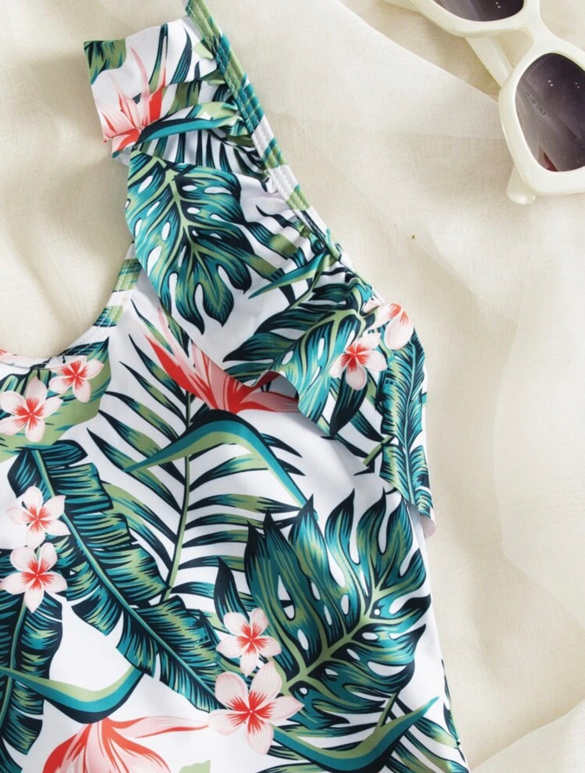 Floral & Tropical Ruffle One Piece Swimsuit