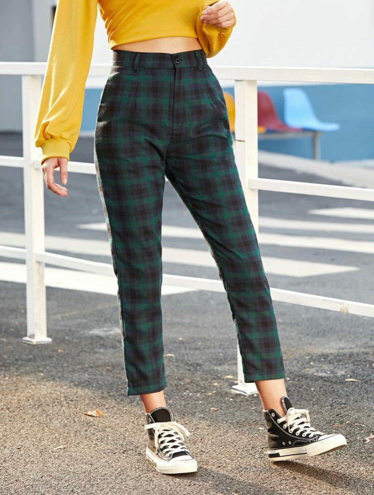 Tartan Plaid High Waist Pants