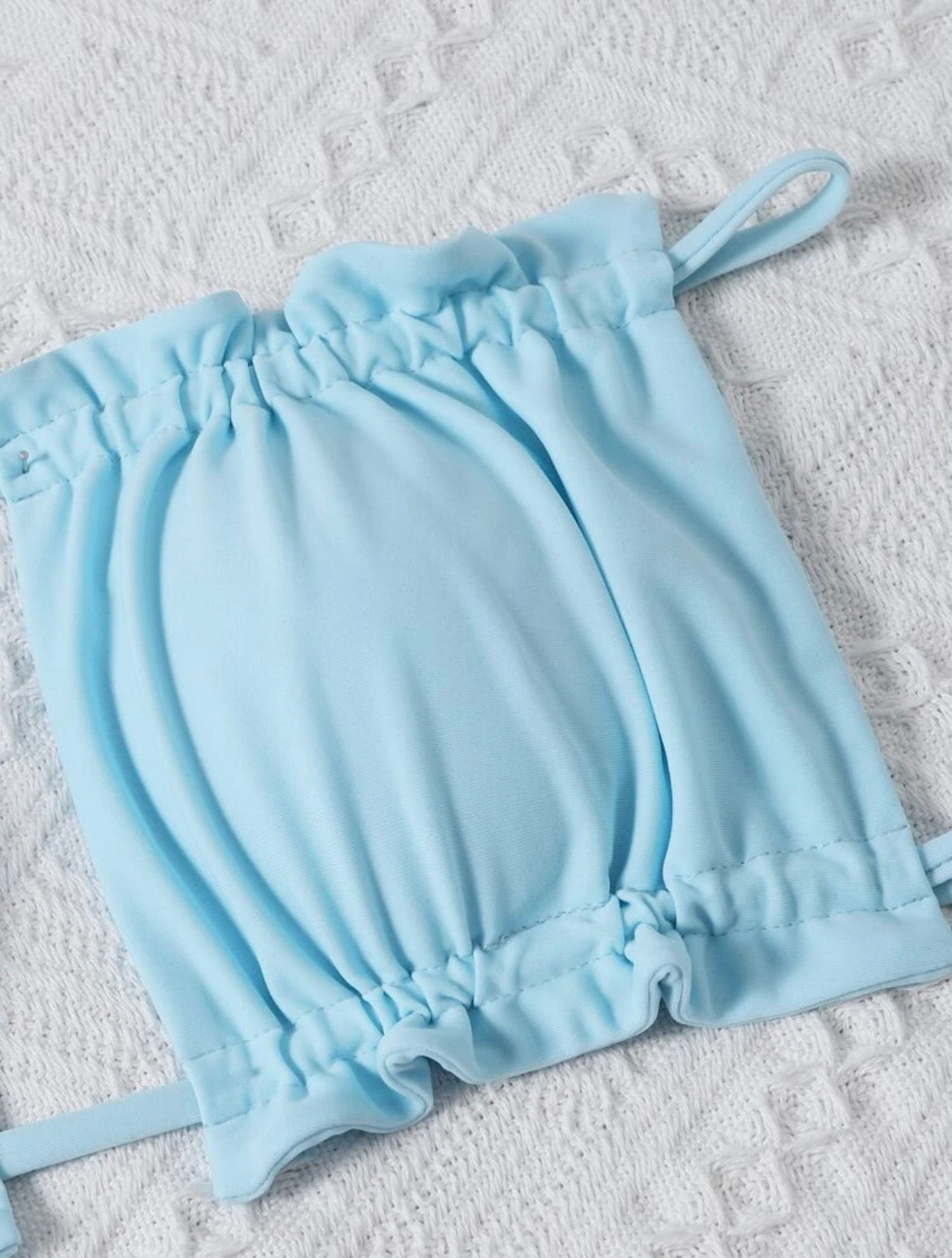 Tropical Frill Bandeau Bikini Swimsuit