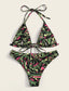 Graphic Print Triangle Bikini Set