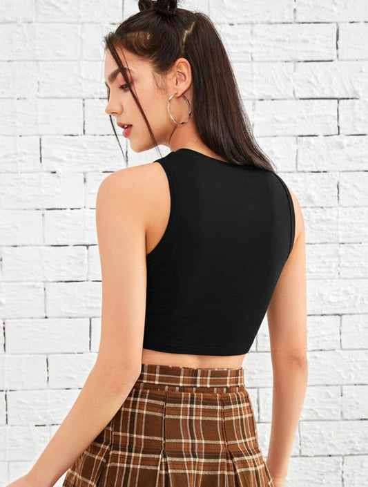 Butterfly Rhinestone Crop Tank Top