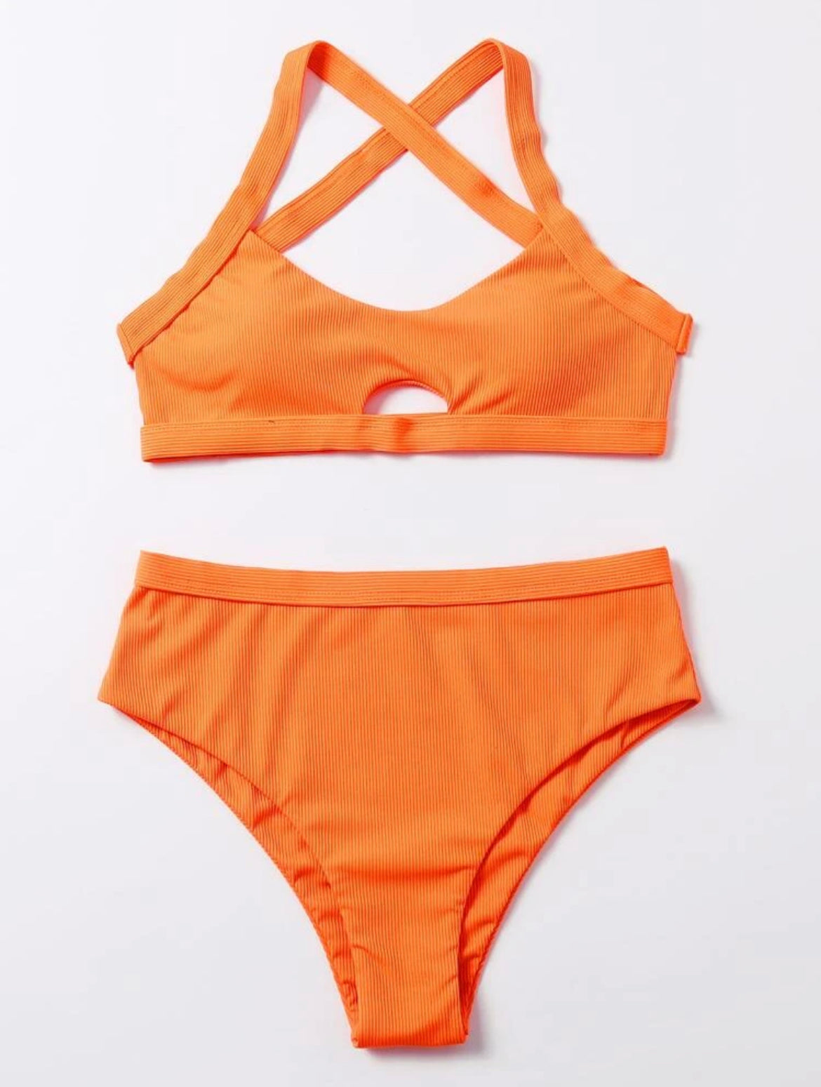 Crisscross High Waist Bikini Swimsuit