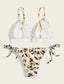 Lemon Print Frill Trim Bikini Set