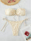 Lace Up Bandeau Tie Side Bikini Swimsuit