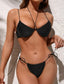 Cut Out Underwire Tie Side Bikini Swimsuit