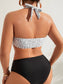 Dalmatian Print Halter Bikini Swimsuit
