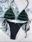 Appliques Triangle Tie Side Bikini Swimsuit