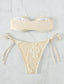 Lace Up Bandeau Tie Side Bikini Swimsuit