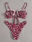 Floral V Wired Underwire High Leg Bikini Swimsuit