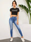 Bleach Wash High Waist High Stretch Skinny Jeans
