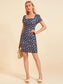 Floral Print Frill Trim Bodycon Dress