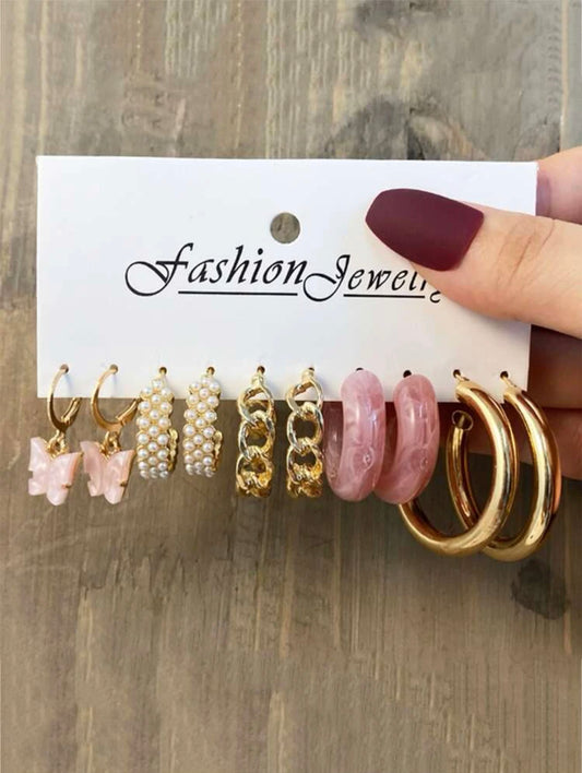 5pairs Butterfly Decor Earrings
