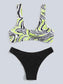 Zebra Stripe Knot High Leg Bikini Swimsuit