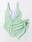 Rib One Piece Swimsuit With Beach Skirt