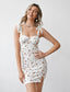 Tie Shoulder Ditsy Floral Bodycon Dress