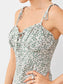 Tied Shoulder Ruched Bust Ditsy Floral Cami Dress