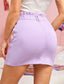 Paperbag Waist Slant Pocket Denim Skirt