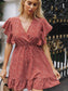 Ditsy Floral Ruffle Trim A-line Dress