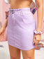 Paperbag Waist Slant Pocket Denim Skirt