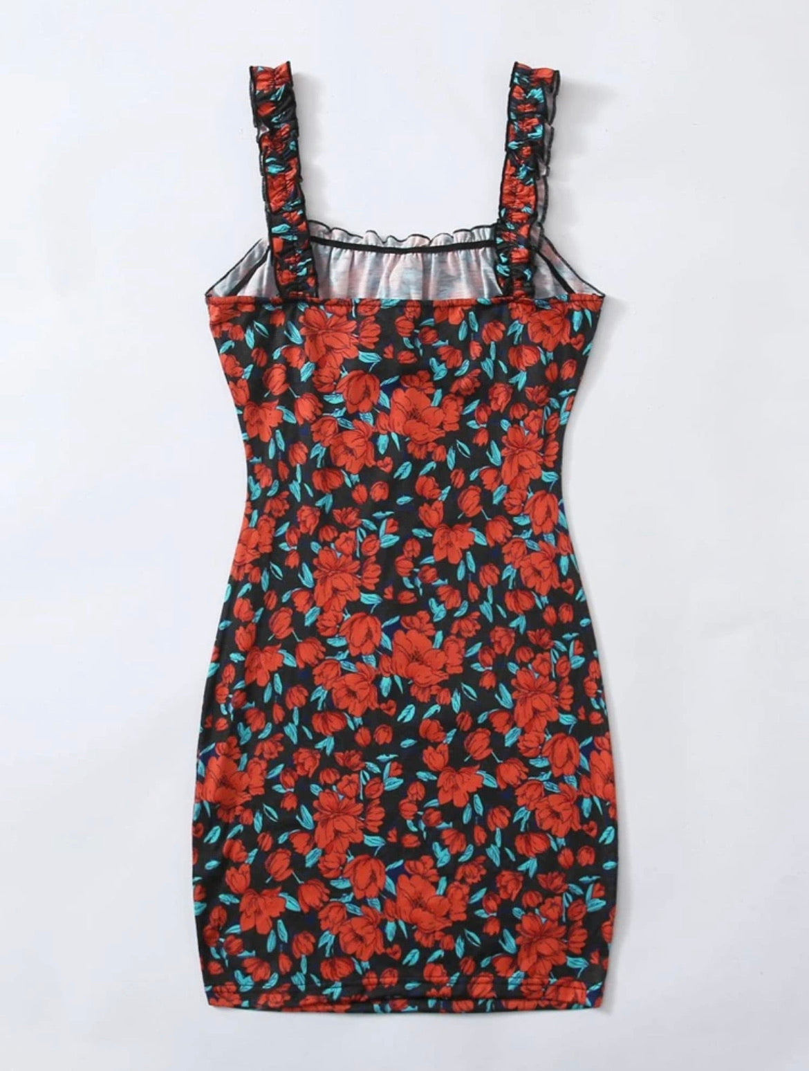 Tie Front Ruched Bust Floral Dress