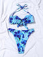 Floral Twist Halter High Cut Bikini Swimsuit