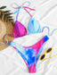 Tie-Dye Wash Triangle Self-Tie Bikini Swimsuit