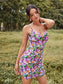 Ruched Allover Floral Print Cami Dress