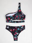 Floral Cut-out One Shoulder Bikini Swimsuit