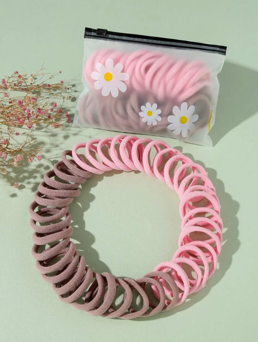 50pcs Girls Plain Hair Tie