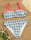 V-cut Tribal Print Top With High Waist Bikini