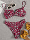Floral V Wired Underwire High Leg Bikini Swimsuit