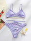 Snakeskin Metallic Chain Linked Cut Out Bikini Swimsuit
