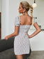 Ditsy Floral Frill Trim Milkmaid Dress