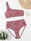Allover Graphic One Shoulder Bikini Swimsuit