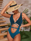 Textured Tie Backless One Piece Swimsuit