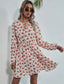 Tie Neck Lantern Sleeve Floral Dress