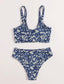 Ditsy Floral High Waisted Bikini Swimsuit