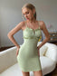 Frill Trim Cut-out Tied Backless Bodycon Dress