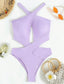 Cut Out Criss Cross One Piece Swimsuit