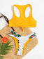 Floral & Tropical Knot Hem Bikini Swimsuit