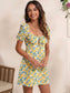 Floral Print Cut Out Detail Dress