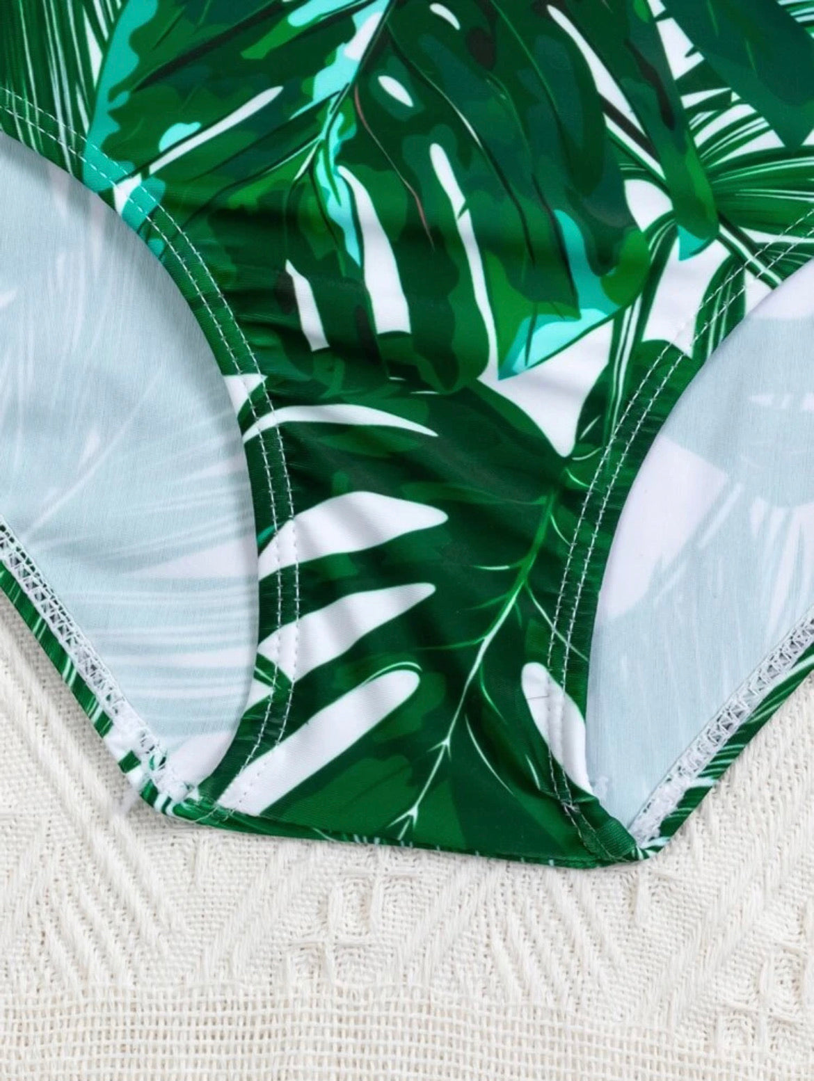 Tropical High Waisted Bikini Swimsuit
