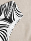 Graphic Frill High Waist Bikini Swimsuit