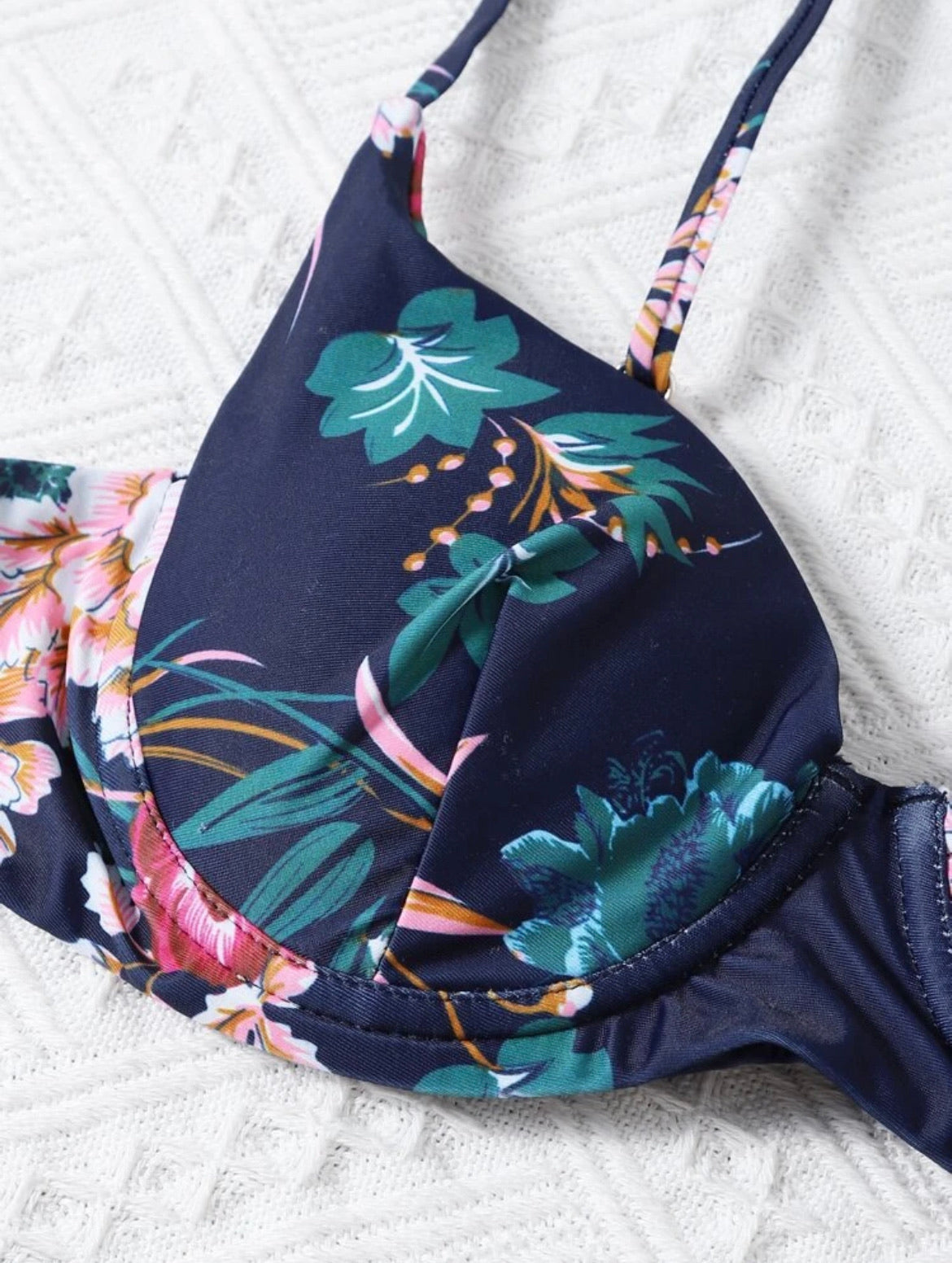 Floral Underwire High Cut Bikini Swimsuit