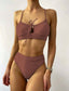 Tie Front High Waisted Bikini Swimsuit