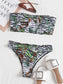 Allover Graphic Bandeau Bikini Swimsuit