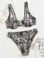 Snakeskin Print Underwire Bikini Swimsuit