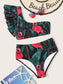 Flamingo One Shoulder High Waisted Bikini Swimsuit