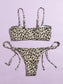Leopard Buckle Tie Side Bikini Swimsuit